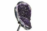 Amethyst Geode With Metal Stand - Uruguay #306870-2